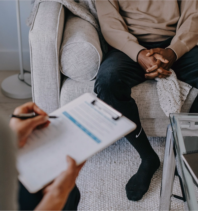A person taking counselling in Wokingham.